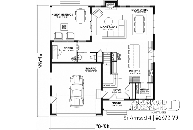 1st level - Modern Scandinavian home, 3 bedrooms, garage, den, pantry, fireplace - St-Arnaud 4