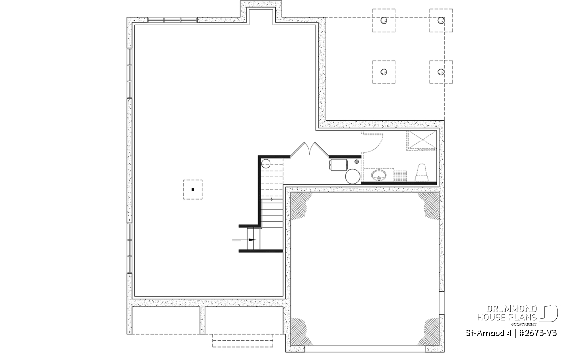 Unfinished basement - Modern Scandinavian home, 3 bedrooms, garage, den, pantry, fireplace - St-Arnaud 4