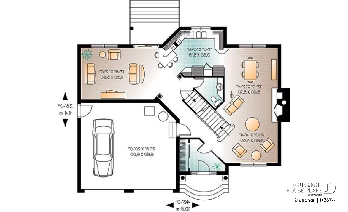 1st level - Traditional country cottage with formal living / dining room, family room next to kitchen, master with ensuite - Monahan