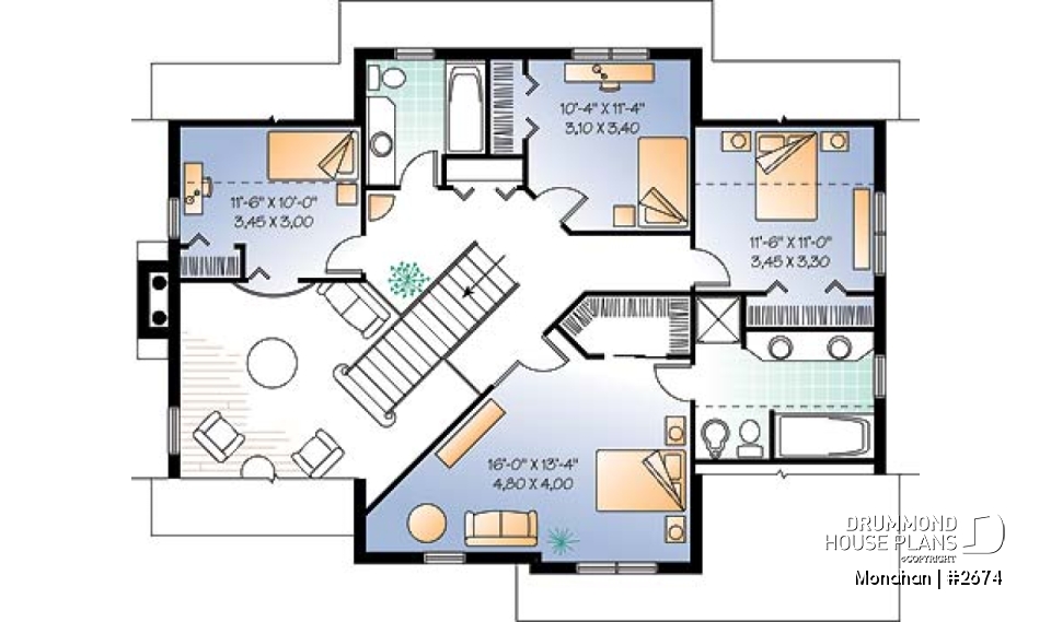 2nd level - Traditional country cottage with formal living / dining room, family room next to kitchen, master with ensuite - Monahan