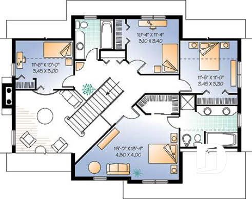 2nd level - Traditional country cottage with formal living / dining room, family room next to kitchen, master with ensuite - Monahan