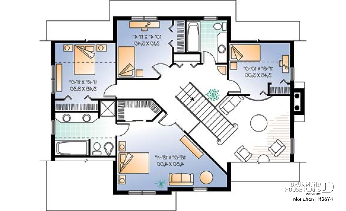 2nd level - Traditional country cottage with formal living / dining room, family room next to kitchen, master with ensuite - Monahan