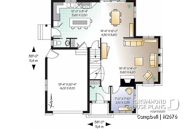 1st level - Traditional two-story home with garage, fireplace, master suite, home office, beautiful layout. - Campbell
