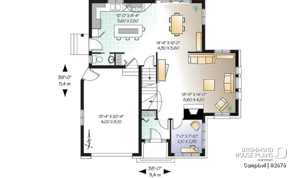 1st level - Traditional two-story home with garage, fireplace, master suite, home office, beautiful layout. - Campbell