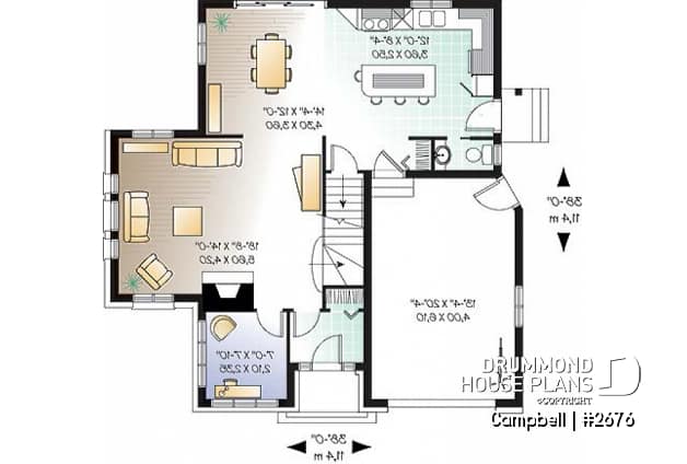 1st level - Traditional two-story home with garage, fireplace, master suite, home office, beautiful layout. - Campbell