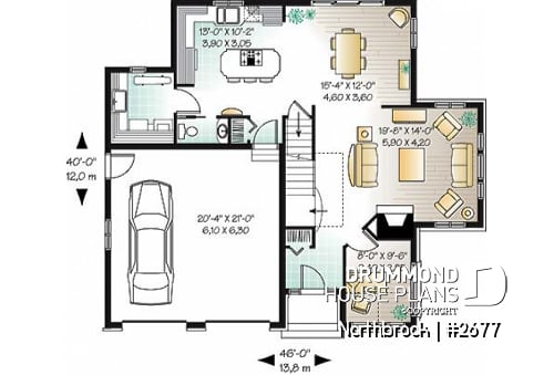 1st level - 2-story house plan with 2 master suites, total 4 bedrooms 3.5 baths, home office, 2-car garage, lots of light - Northbrook