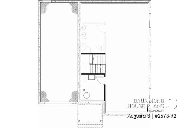 Basement - 3 bedroom 2-story house plan with garage, large kitchen, pantry, mudroom, beautiful style - Augusta 3