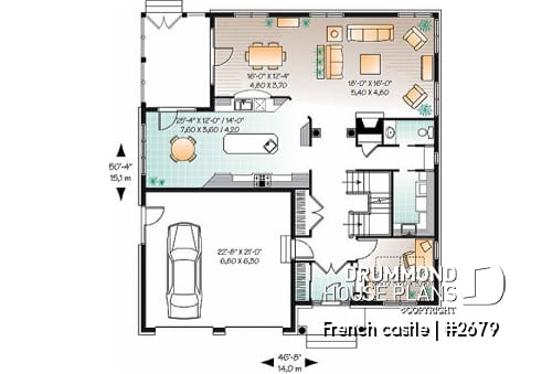 1st level - Modern rustic cottage of 4 bedrooms, 2-car garage & 9' ceiling on main, home office, breakfast nook - French castle