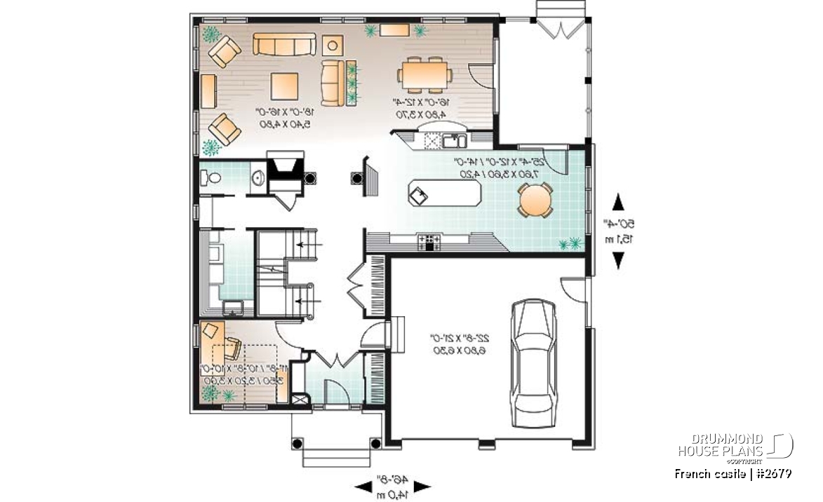 1st level - Modern rustic cottage of 4 bedrooms, 2-car garage &amp; 9' ceiling on main, home office, breakfast nook - French castle