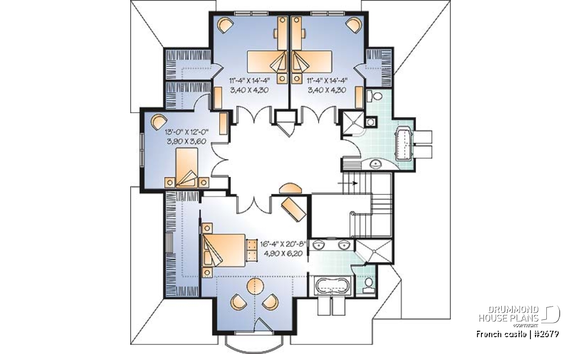 2nd level - Modern rustic cottage of 4 bedrooms, 2-car garage &amp; 9' ceiling on main, home office, breakfast nook - French castle