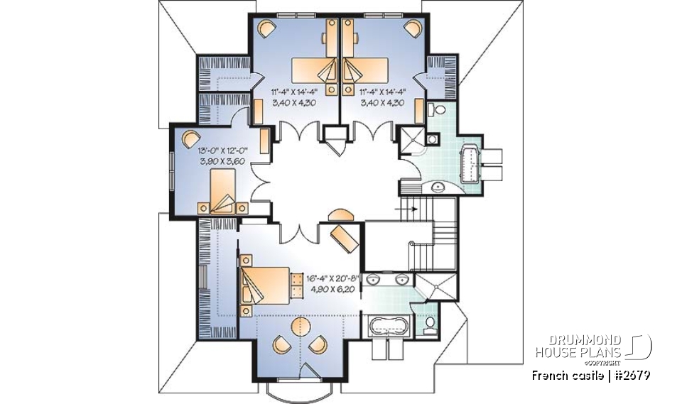 2nd level - Modern rustic cottage of 4 bedrooms, 2-car garage &amp; 9' ceiling on main, home office, breakfast nook - French castle