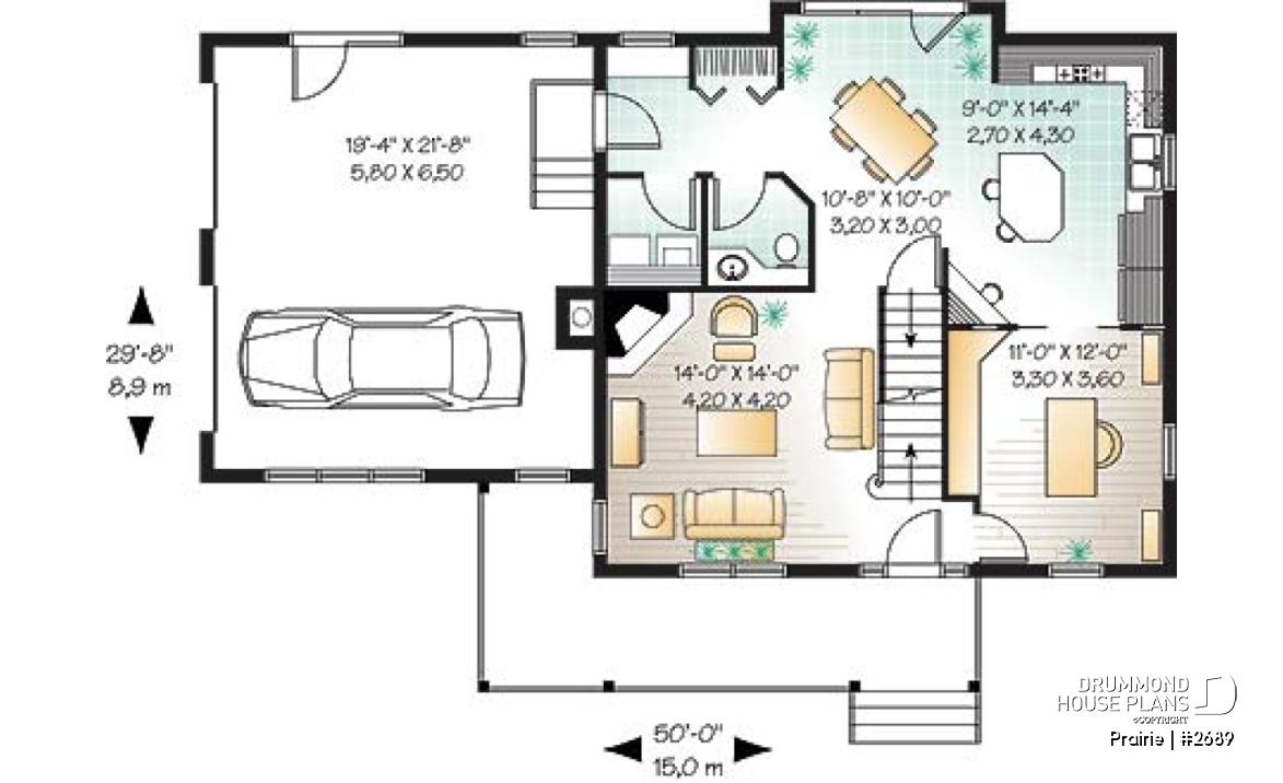 1st level - Beautiful traditional home plan, side loading 2-car garage, 3+ bedrooms, large bonus room and home office - Prairie