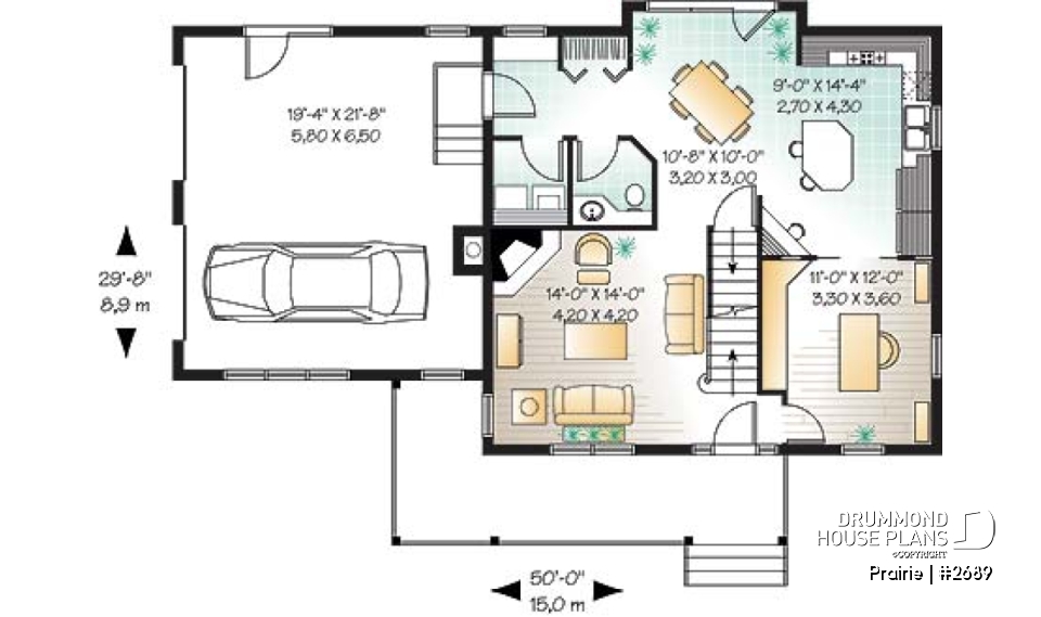 1st level - Beautiful traditional home plan, side loading 2-car garage, 3+ bedrooms, large bonus room and home office - Prairie