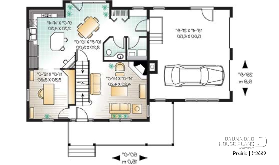 1st level - Beautiful traditional home plan, side loading 2-car garage, 3+ bedrooms, large bonus room and home office - Prairie