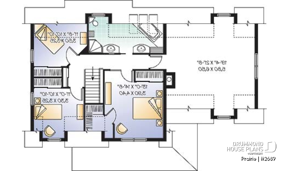2nd level - Beautiful traditional home plan, side loading 2-car garage, 3+ bedrooms, large bonus room and home office - Prairie