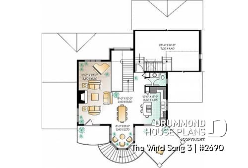 2nd level - 2-storey house plan with reverse floor plans, 3 to 4 bedrooms, beautiful master bedroom, panoramic view - The Wind Song 3