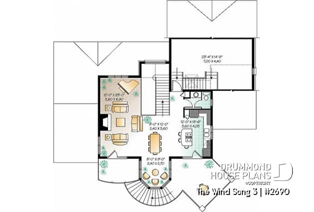 2nd level - 2-storey house plan with reverse floor plans, 3 to 4 bedrooms, beautiful master bedroom, panoramic view - The Wind Song 3