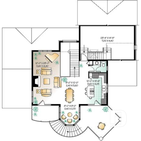 2nd level - 2-storey house plan with reverse floor plans, 3 to 4 bedrooms, beautiful master bedroom, panoramic view - The Wind Song 3