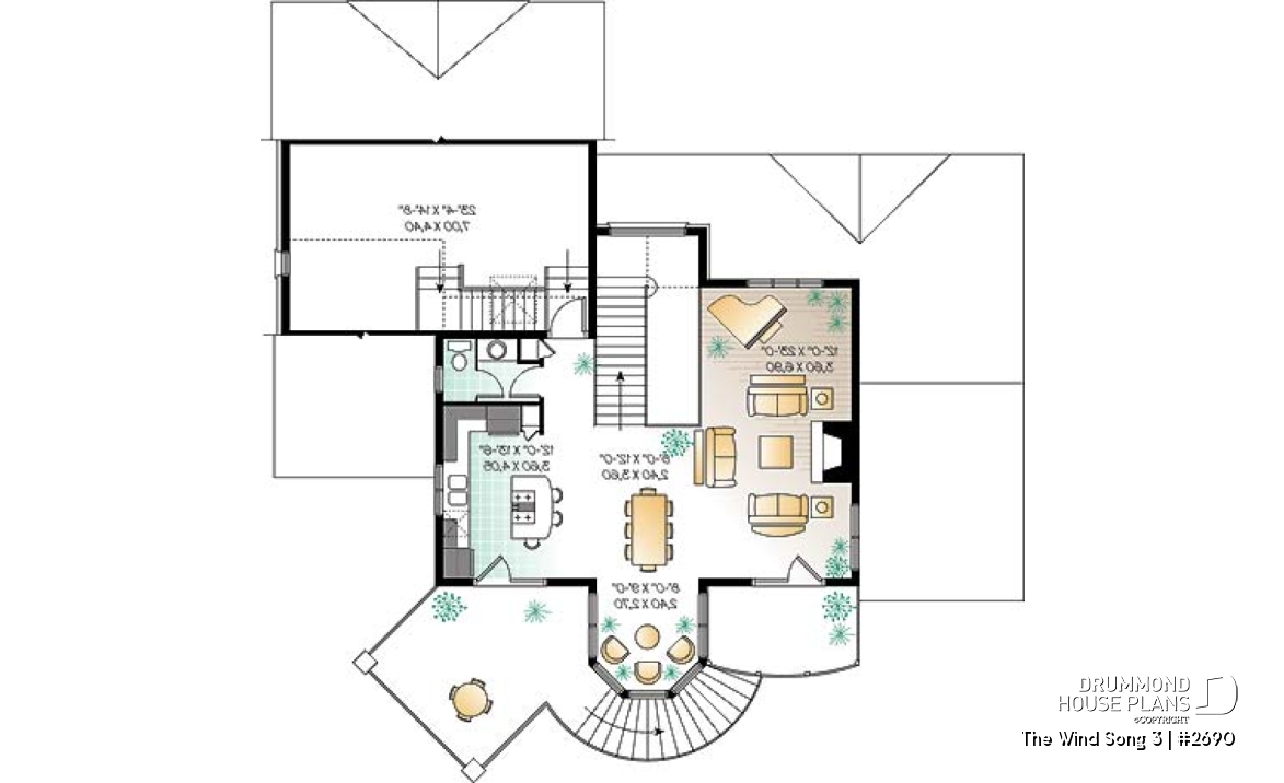 2nd level - 2-storey house plan with reverse floor plans, 3 to 4 bedrooms, beautiful master bedroom, panoramic view - The Wind Song 3
