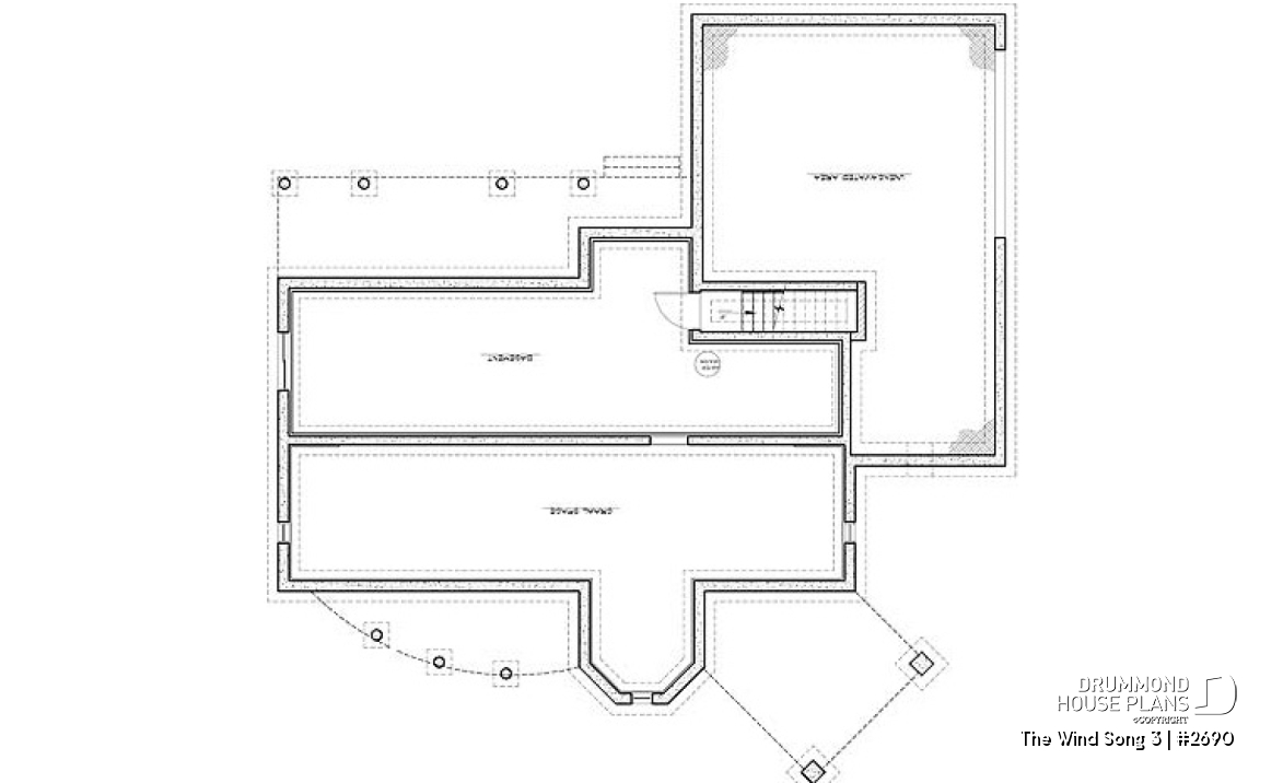 Basement - 2-storey house plan with reverse floor plans, 3 to 4 bedrooms, beautiful master bedroom, panoramic view - The Wind Song 3