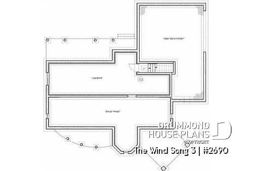 Basement - 2-storey house plan with reverse floor plans, 3 to 4 bedrooms, beautiful master bedroom, panoramic view - The Wind Song 3