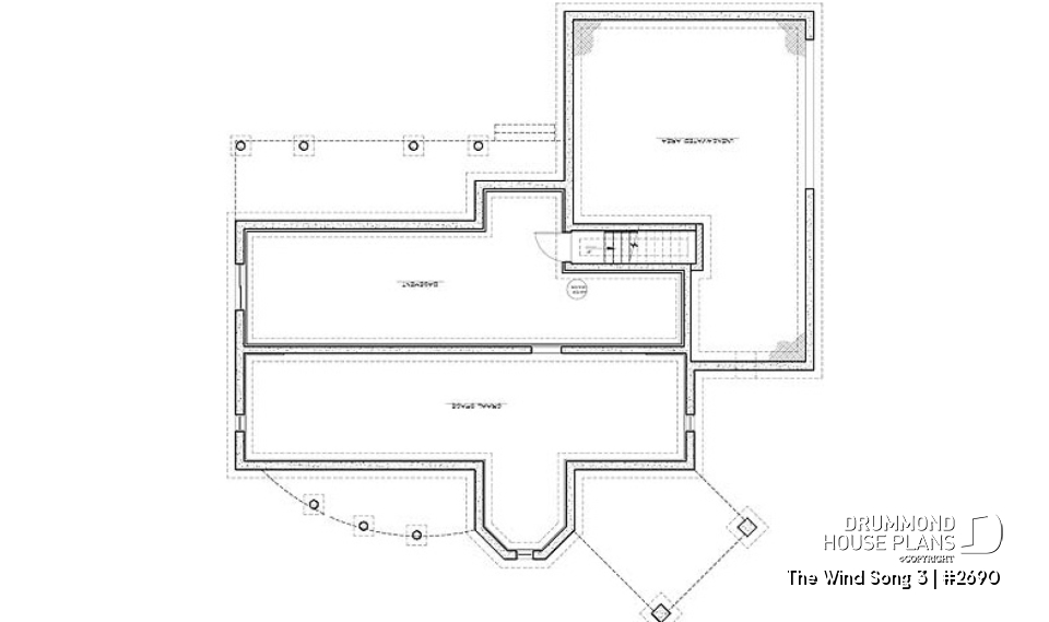 Basement - 2-storey house plan with reverse floor plans, 3 to 4 bedrooms, beautiful master bedroom, panoramic view - The Wind Song 3