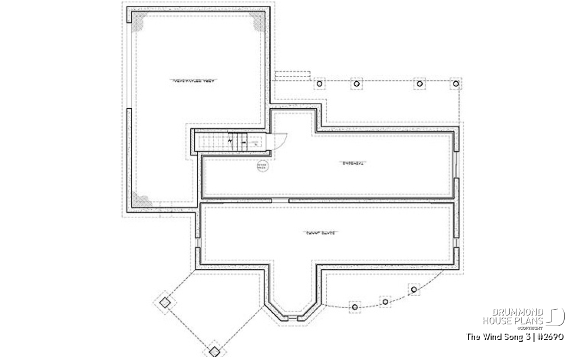Basement - 2-storey house plan with reverse floor plans, 3 to 4 bedrooms, beautiful master bedroom, panoramic view - The Wind Song 3
