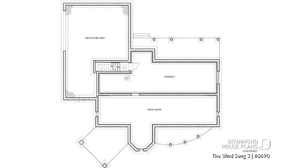Basement - 2-storey house plan with reverse floor plans, 3 to 4 bedrooms, beautiful master bedroom, panoramic view - The Wind Song 3