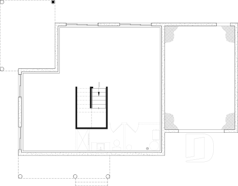 Unfinished basement - Modern Farmhouse House Plan with Maibec Stone, 3 Bedrooms and Garage - Katherine