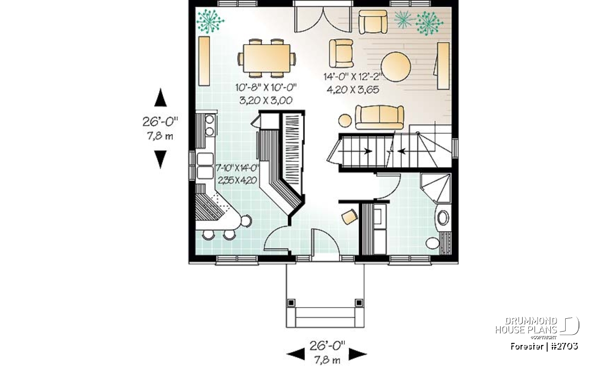1st level - Affordable english style two-storey home, 3 bedrooms, 2 bathrooms, laundry on main floor - Forester