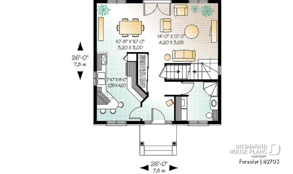 1st level - Affordable english style two-storey home, 3 bedrooms, 2 bathrooms, laundry on main floor - Forester