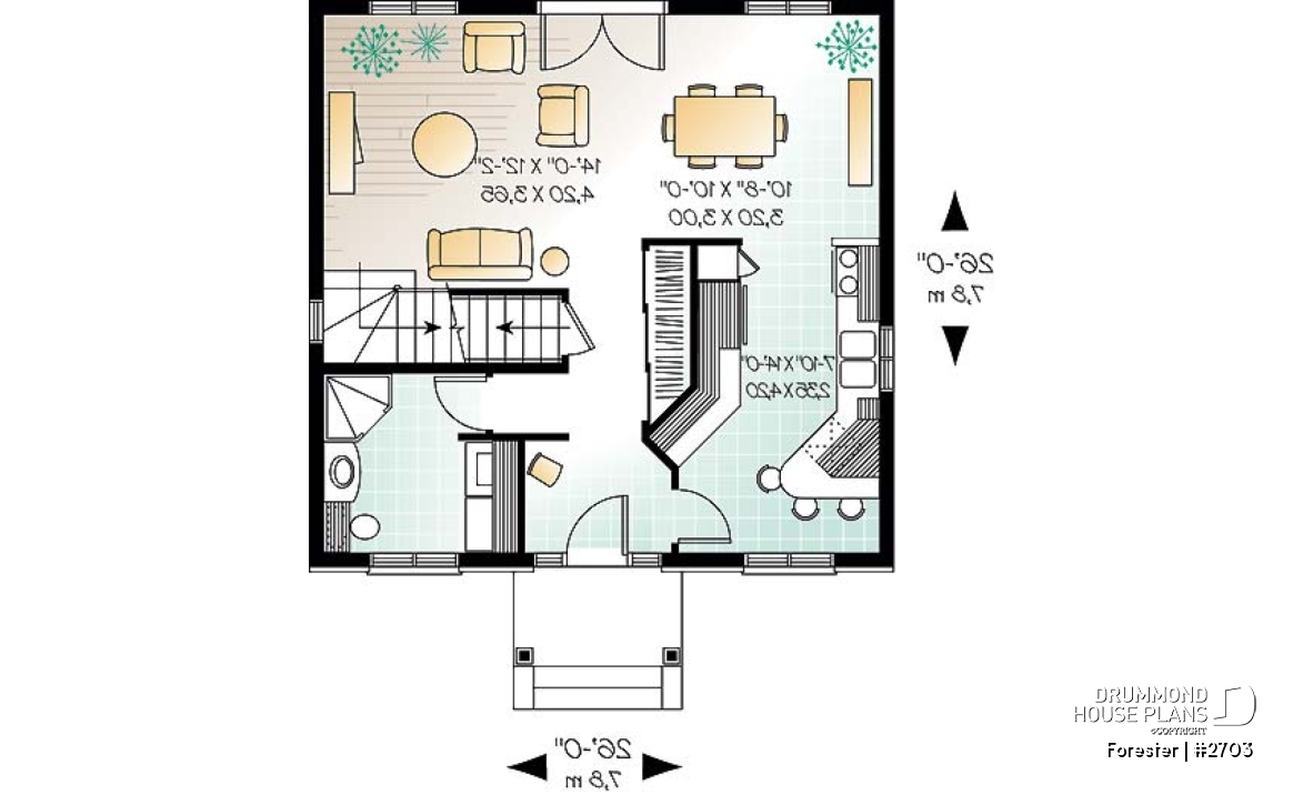 1st level - Affordable english style two-storey home, 3 bedrooms, 2 bathrooms, laundry on main floor - Forester