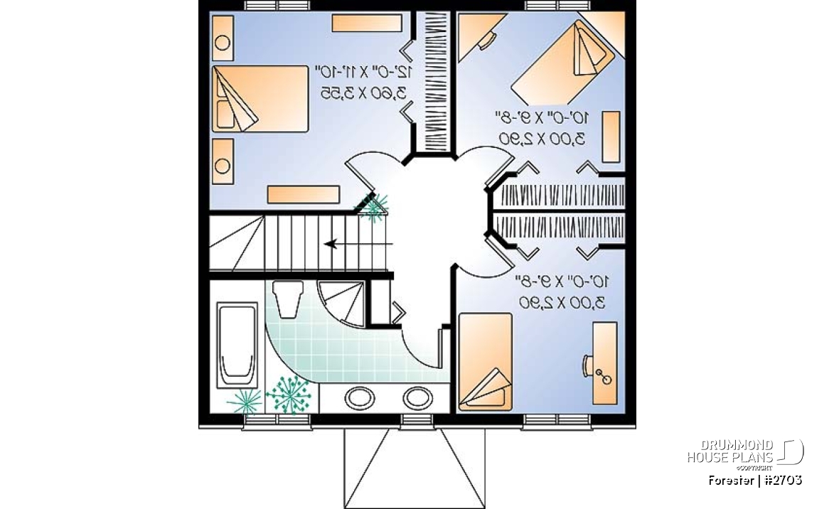 2nd level - Affordable english style two-storey home, 3 bedrooms, 2 bathrooms, laundry on main floor - Forester