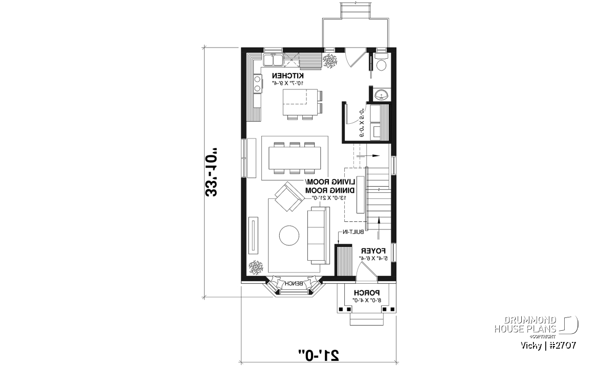 1st level - 2 storey english cottage plan, laundry room on first floor, walk-in closet on each bedroom - Vicky