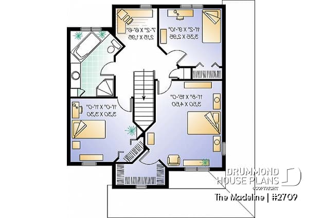 2nd level - Traditional 2-story plan with 3 bedroom, formal dining room, computer space on second floor, breakfast nook - The Madeline