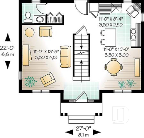 1st level - Two-story economical home. Two bedrooms with walk-in closets, upstairs laundry, kitchen with central island. - Duranel 3
