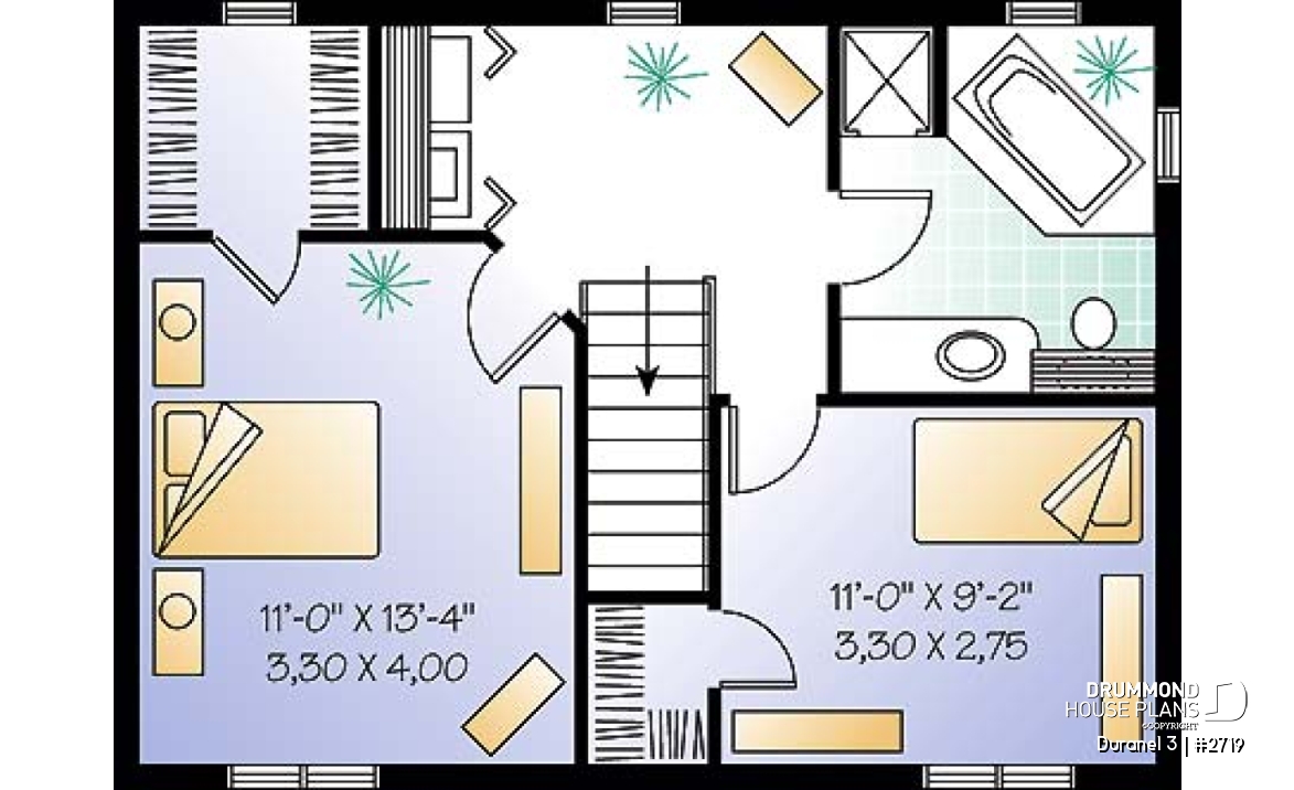 2nd level - Two-story economical home. Two bedrooms with walk-in closets, upstairs laundry, kitchen with central island. - Duranel 3