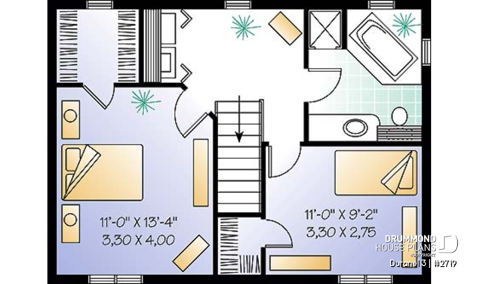 2nd level - Two-story economical home. Two bedrooms with walk-in closets, upstairs laundry, kitchen with central island. - Duranel 3