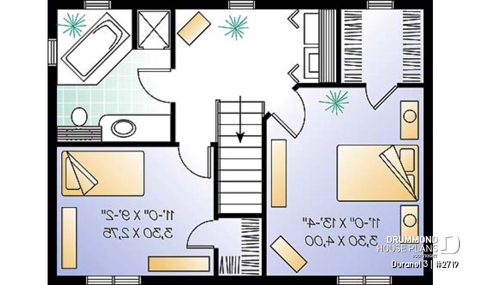2nd level - Two-story economical home. Two bedrooms with walk-in closets, upstairs laundry, kitchen with central island. - Duranel 3