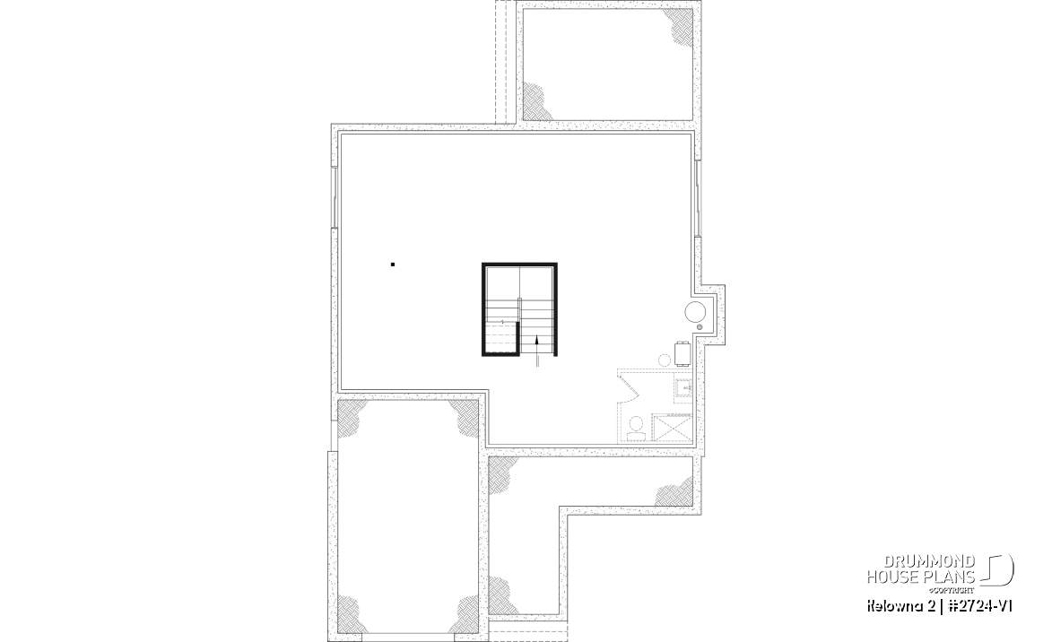 Unfinished basement - Country home plan with 4 to 5 bedrooms, garage, office, sheltered terrace and beautiful master suite - Kelowna 2
