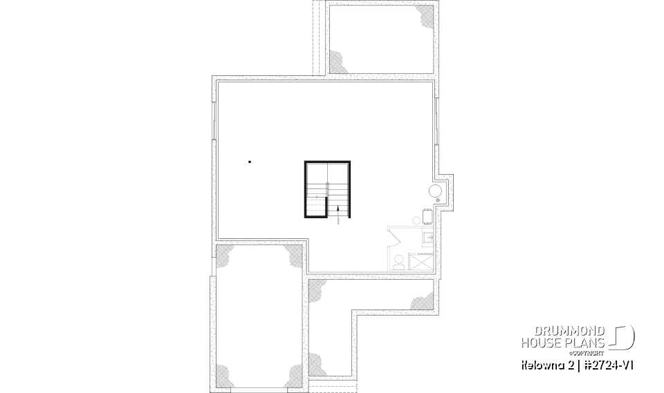 Unfinished basement - Country home plan with 4 to 5 bedrooms, garage, office, sheltered terrace and beautiful master suite - Kelowna 2