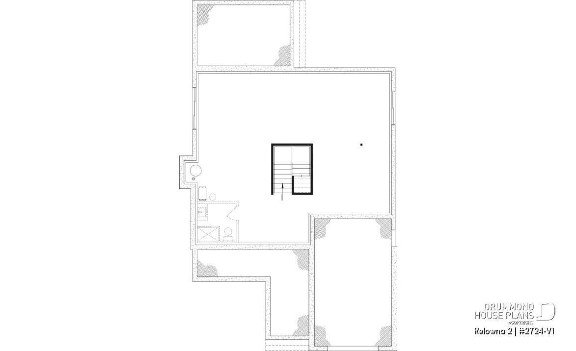 Unfinished basement - Country home plan with 4 to 5 bedrooms, garage, office, sheltered terrace and beautiful master suite - Kelowna 2