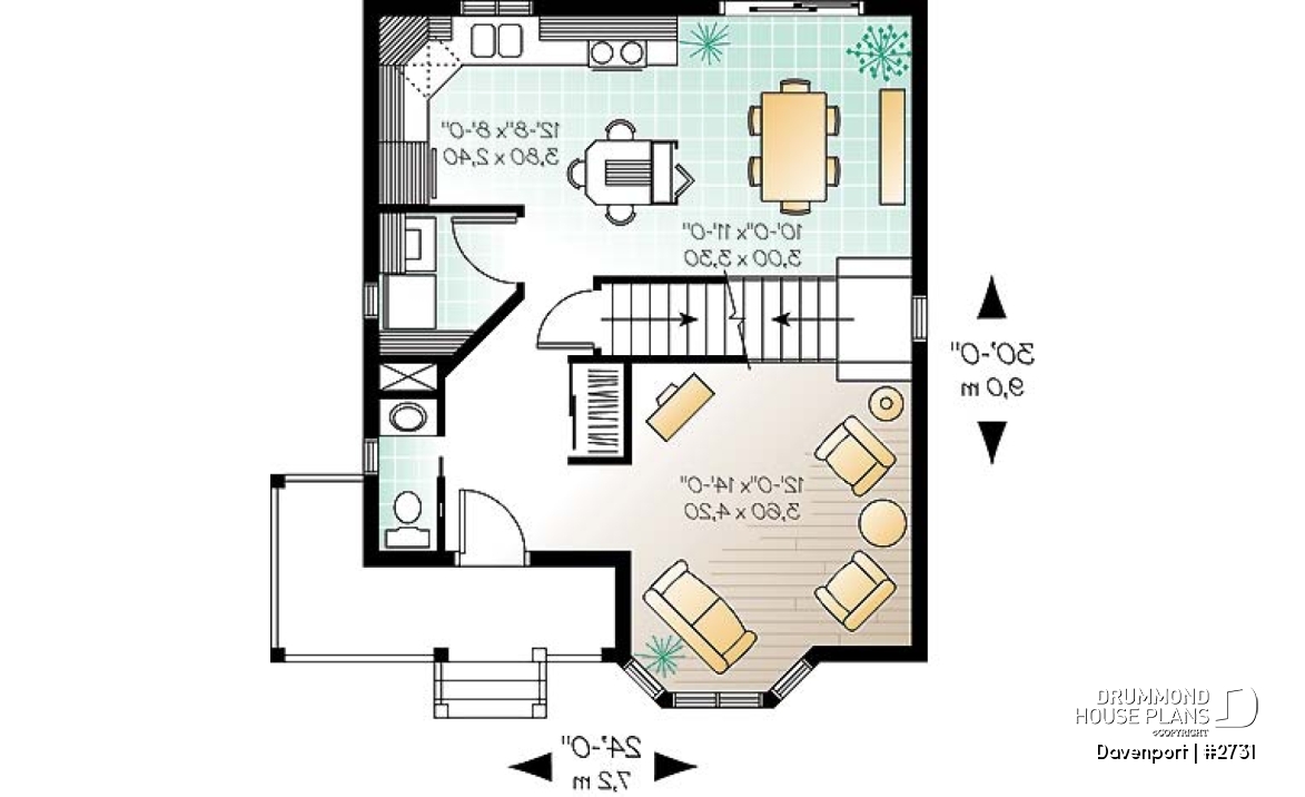 1st level - Victorian inspired cottage plan, 3 bedrooms, abundant fenestration, shutters, open space - Westfield