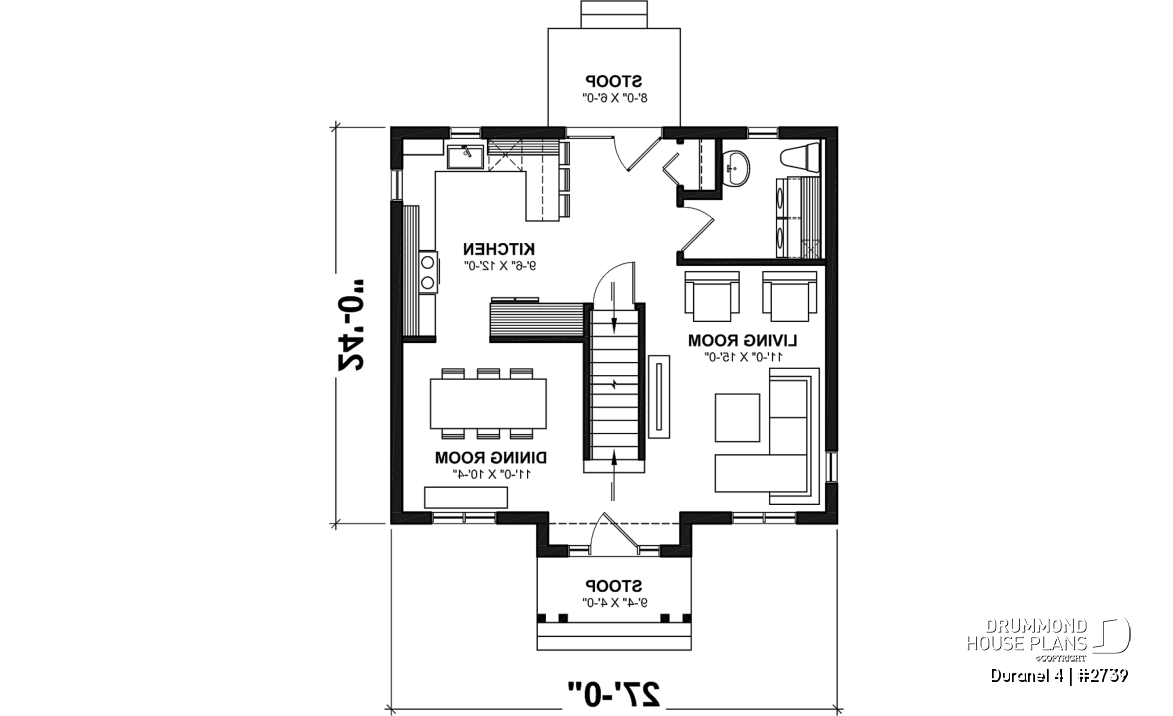 1st level - Transitional style economical with kitchen island, laundry room on main, 3 bedrooms - Duranel 4