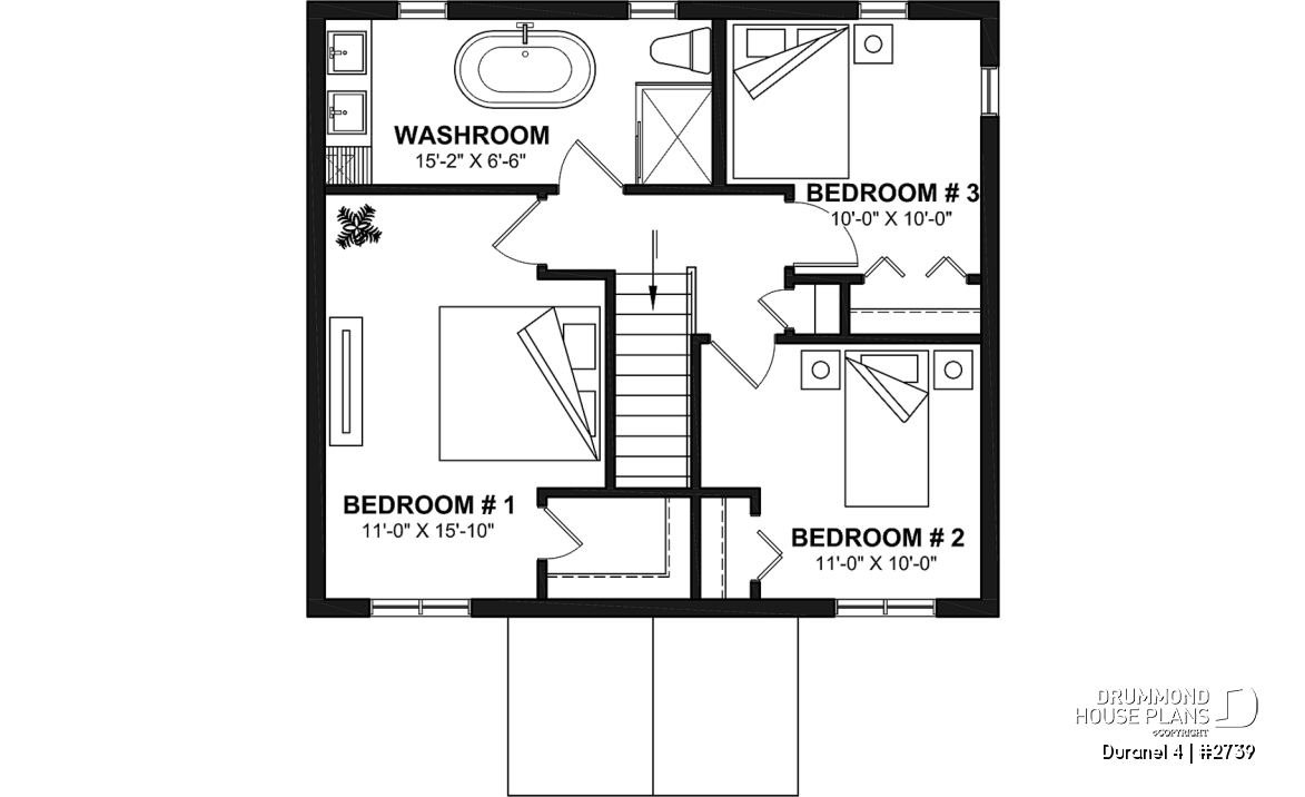2nd level - Transitional style economical with kitchen island, laundry room on main, 3 bedrooms - Duranel 4