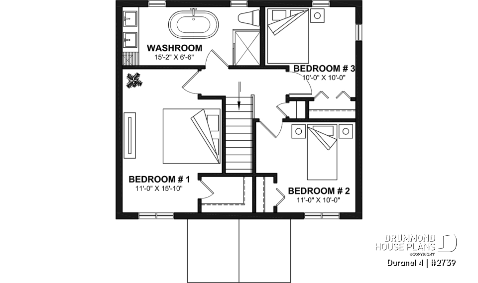2nd level - Transitional style economical with kitchen island, laundry room on main, 3 bedrooms - Duranel 4