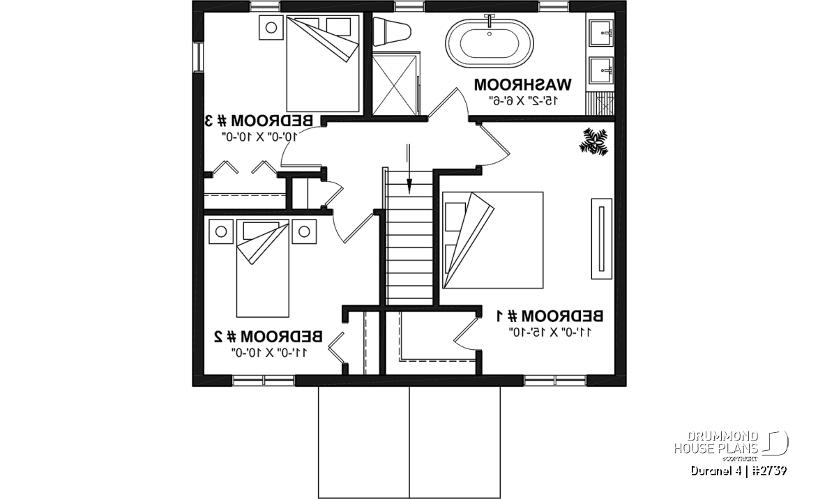 2nd level - Transitional style economical with kitchen island, laundry room on main, 3 bedrooms - Duranel 4