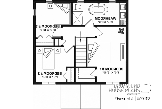 2nd level - Transitional style economical with kitchen island, laundry room on main, 3 bedrooms - Duranel 4