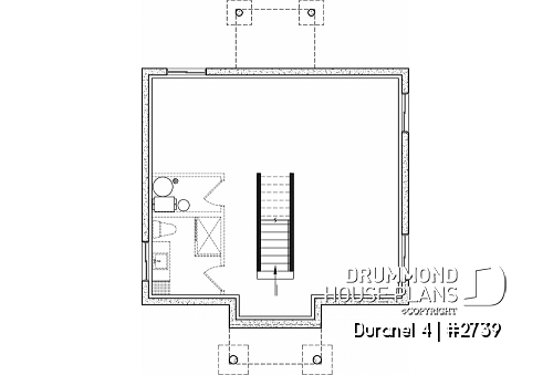 Unfinished basement - Transitional style economical with kitchen island, laundry room on main, 3 bedrooms - Duranel 4