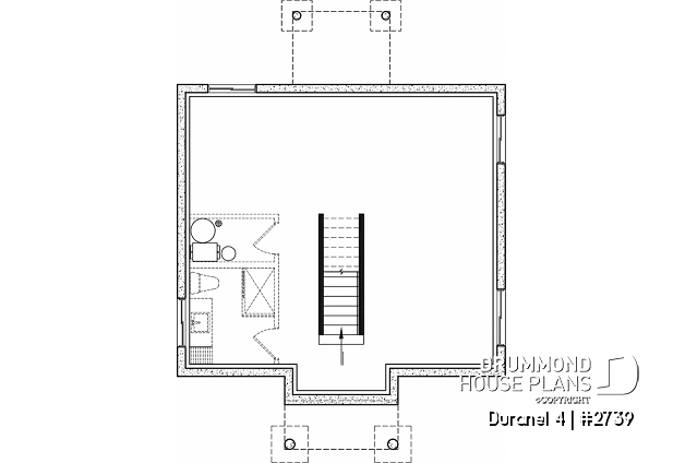 Unfinished basement - Transitional style economical with kitchen island, laundry room on main, 3 bedrooms - Duranel 4